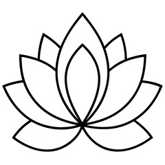 Lotus Flower Line Art – Minimalist Style on a transparent background