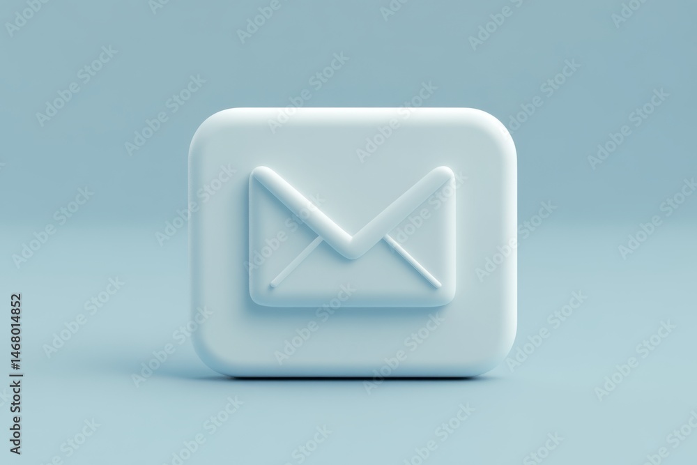 Poster email symbol in 3d style presentation on background
