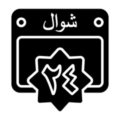24 Shawwal Calendar Icon