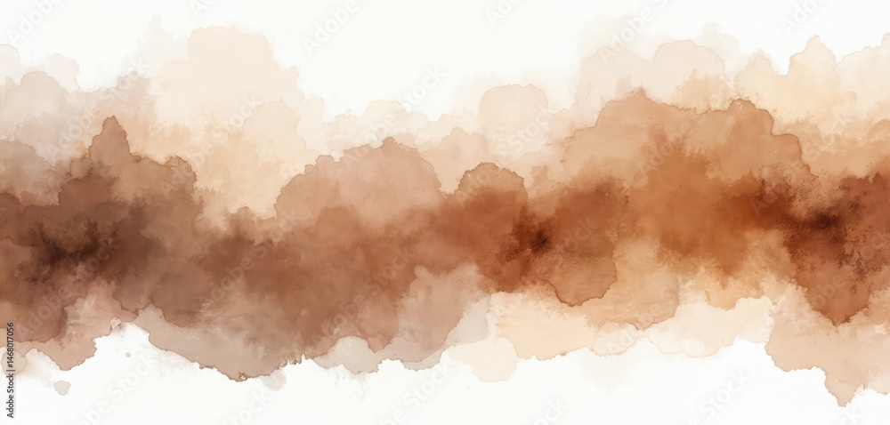Poster abstract watercolor background texture in soft taupe hazelnut colors. chaotic gradients, earthy appe