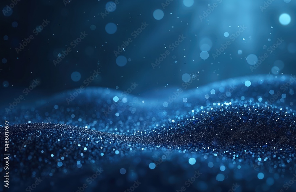 Poster abstract navy blue glitter background, defocused bokeh lights create soft, dreamy texture. beautiful