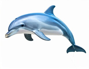 Fototapeta premium Dolphin over white background