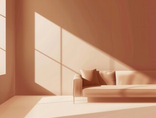 A minimalist design utilizing warm mocha tones, soft gradients, and elegant typography, exuding a sense of refined simplicity
