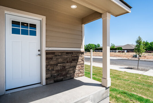 Front door of apartments