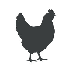 Silhouette of a Hen Farm Animal Poultry Bird Gray Icon Graphic