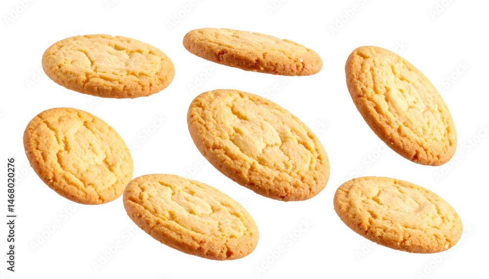 Aufkleber multiple sugar cookies floating in the air with transparent background