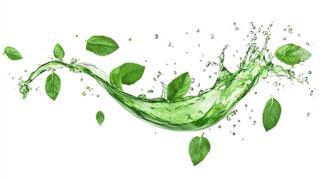 Fresh Mint Splash Green Elixir Bursting with Natural Flavor and Vitality.