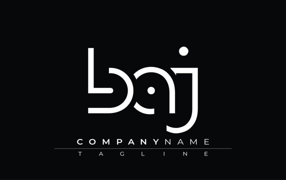 BAJ abstract letter design. Modern Business Logo Design With Abstract Typography and Contemporary Style