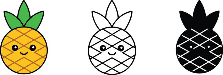 Tropical Pineapple Vector Collection