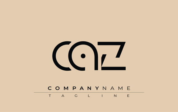 CAZ abstract letter design. Modern Business Logo Design With Abstract Typography and Contemporary Style