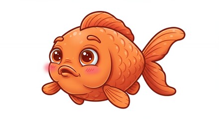 Naklejka premium Cartoon goldfish illustration
