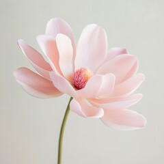 Fototapeta premium Pale pink blossom close up shot on white background
