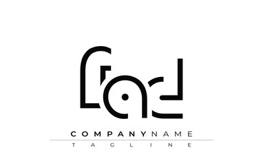 FAD abstract letter design. Modern Business Logo Design With Abstract Typography and Contemporary Style