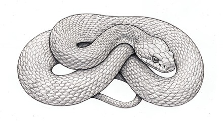 Obraz premium Detailed illustration of a coiled snake