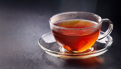 cup of tea on dark background