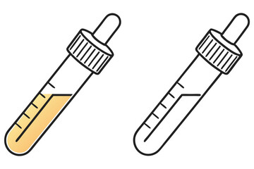 Two dropper tools showcase liquid variation; one filled with yellow fluid, not transparent