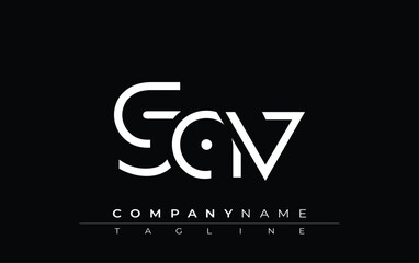 GAV abstract letter design. Modern Business Logo Design With Abstract Typography and Contemporary Style