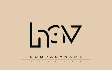 HAV abstract letter design. Modern Business Logo Design With Abstract Typography and Contemporary Style