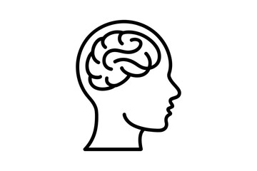 Human brain head mind intelligence psychology icon