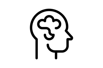 Human head thinking cloud mind concept icon idea