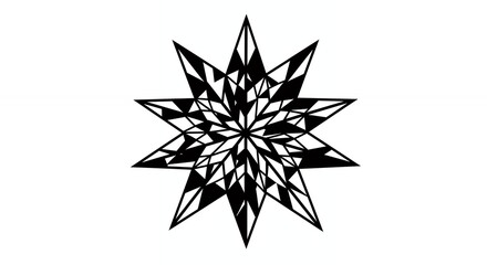 Obraz premium Intricate black star design on white background