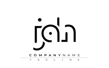 Obraz premium JAH abstract letter design. Modern Business Logo Design With Abstract Typography and Contemporary Style