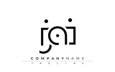 JAI abstract letter design. Modern Business Logo Design With Abstract Typography and Contemporary Style