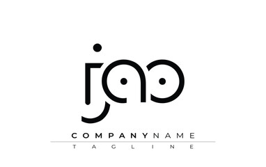 JAO abstract letter design. Modern Business Logo Design With Abstract Typography and Contemporary Style