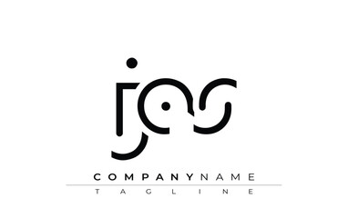 JAS abstract letter design. Modern Business Logo Design With Abstract Typography and Contemporary Style