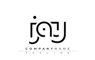 JAY abstract letter design. Modern Business Logo Design With Abstract Typography and Contemporary Style