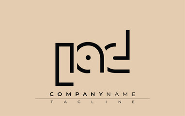 Obraz premium LAD abstract letter design. Modern Business Logo Design With Abstract Typography and Contemporary Style