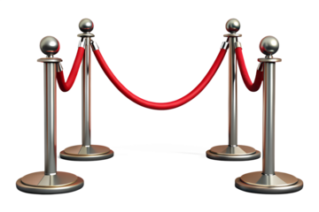 A velvet red carpet with gold stanchions and rope signifies a VIP entrance for a luxury Hollywood premiere
