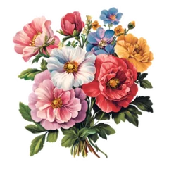 Poster Im Rahmen Vibrant floral bouquet painted flowers spring blossoms colorful blooms © muhammad.abdullah