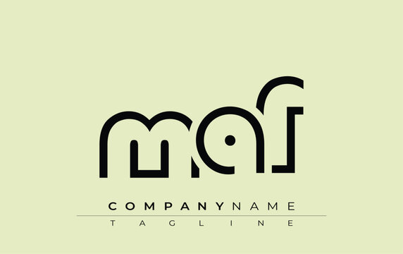 MAF abstract letter design. Modern Business Logo Design With Abstract Typography and Contemporary Style