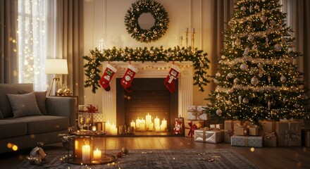 Festive Christmas living room scene