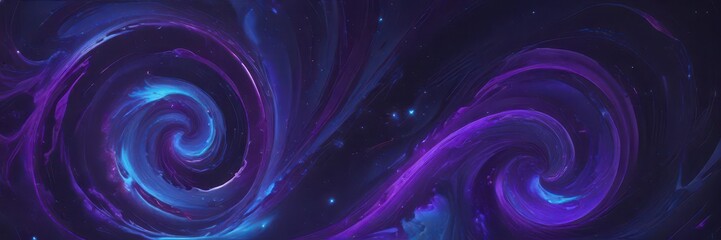 Obraz premium Abstract cosmic swirls, deep purple and blue hues, luminous accents , texture, nebulae, dynamic