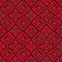 This editable seamless pattern combines fierce tribal flowers and bohemian spirit in red hues
