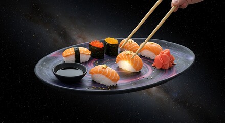 Sushi Floating in Space