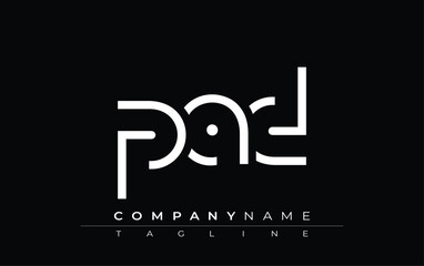 PAD abstract letter design. Modern Business Logo Design With Abstract Typography and Contemporary Style