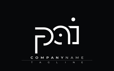 PAI abstract letter design. Modern Business Logo Design With Abstract Typography and Contemporary Style