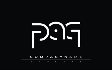 PAQ abstract letter design. Modern Business Logo Design With Abstract Typography and Contemporary Style
