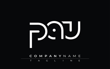 PAU abstract letter design. Modern Business Logo Design With Abstract Typography and Contemporary Style