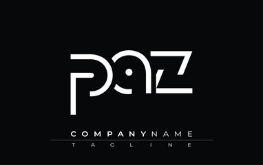 PAZ abstract letter design. Modern Business Logo Design With Abstract Typography and Contemporary Style