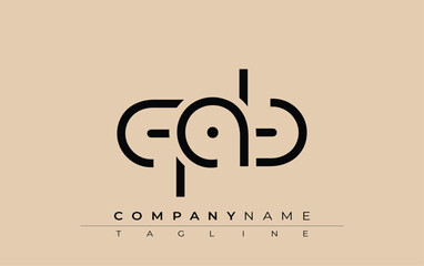 QAB abstract letter design. Modern Business Logo Design With Abstract Typography and Contemporary Style