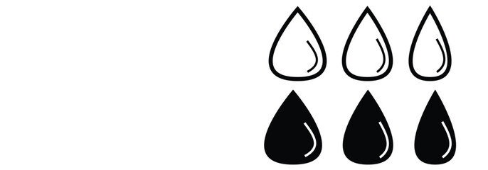Drop water vector icon set  on white background. eps 10