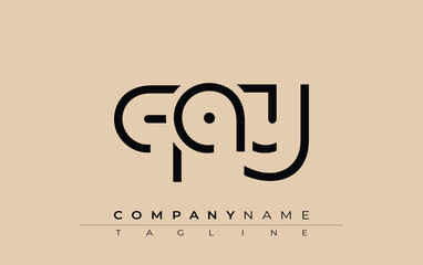 QAY abstract letter design. Modern Business Logo Design With Abstract Typography and Contemporary Style