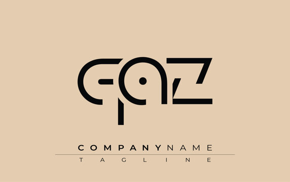 QAZ abstract letter design. Modern Business Logo Design With Abstract Typography and Contemporary Style