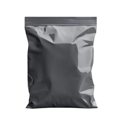 Gray resealable plastic bag packaging mockup