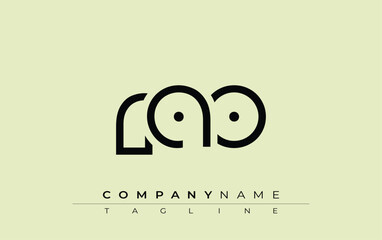 RAO abstract letter design. Modern Business Logo Design With Abstract Typography and Contemporary Style