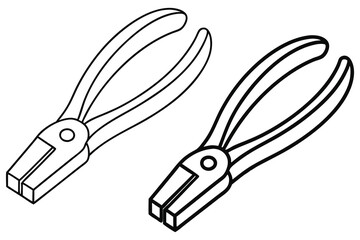 Two outline nipper tool images are presented with a solid white background to provide a stark contrast